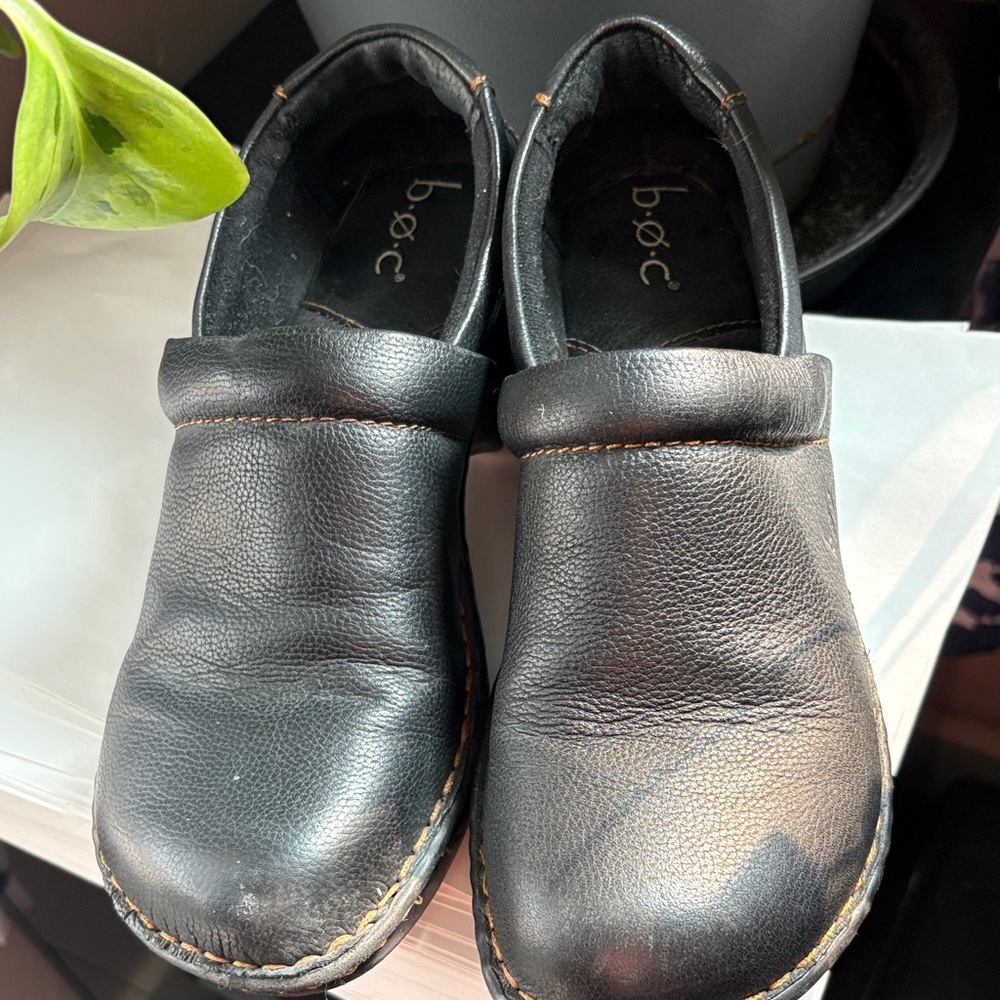 b.o.c. Black Leather Slip-On Loafers
